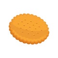 Cracker vector illustration, fresh pastry in flat design. Patisserie cookie