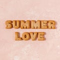 Crackers Arranged as a Phrase Summer Love Royalty Free Stock Photo