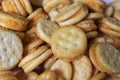 Crackers Cheese Sandwich Snack Crackers Close up Royalty Free Stock Photo
