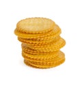 Crackers cookie with salt isolated on a white background Royalty Free Stock Photo