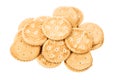 Crackers cookie with salt isolated on a white background Royalty Free Stock Photo