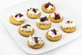 Crackers with Cream Cheese Grape Jelly and Chives Royalty Free Stock Photo