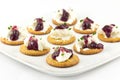 Crackers with Cream Cheese Grape Jelly and Chives Royalty Free Stock Photo