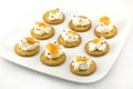 Crackers with Cream Cheese and Smoked Salmon Royalty Free Stock Photo