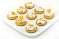 Crackers with Cream Cheese and Smoked Salmon Royalty Free Stock Photo