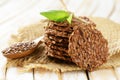 Crackers from flax seeds, gluten free Royalty Free Stock Photo