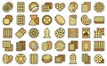 Crackers icons set vector flat