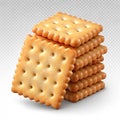 Crackers isolated on transparent background Royalty Free Stock Photo