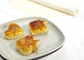 Crackers made with Puff or Flaky Pastry against White Background
