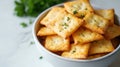 Crackers Over The Keyboard Day Delicious homemade cheese crackers in rustic style for snacking and entertaining Royalty Free Stock Photo