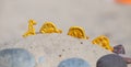 Crackers in the sand on the beach Royalty Free Stock Photo