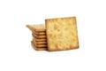 crackers sprinkled with sugar isolated on white background with clipping path.