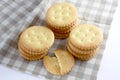 Crackers on white background