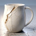 Crackle Mug: A Raw And Vulnerable 3d Render With Environmental Awareness