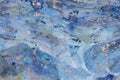 Crackled paint layers in a cool palette of blue hues Royalty Free Stock Photo