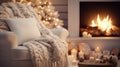 crackling blurred christmas mockup interior