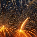 A crackling and popping texture with burning flames and fireworks3, Generative AI Royalty Free Stock Photo