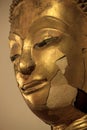 Cracks of Buddha statue Face Royalty Free Stock Photo