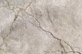 Cracks in a concrete footpath