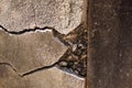 Cracks in concrete wall
