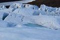 Cracks and Craters in Icey Glacial Landscape
