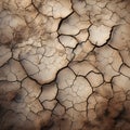 Cracks in dry clay mud grunge texture, AI generated Royalty Free Stock Photo
