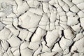 Cracks in the mud of a reservoir due to drought Royalty Free Stock Photo