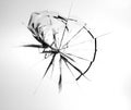 Cracks on broken glass from stone impact Abstraction of broken windshield. Royalty Free Stock Photo