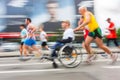 Cracovia Marathon. Runners on the city streets