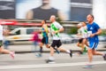 Cracovia Marathon. Runners on the city streets on May 18, 2014 in Krakow, POLAND