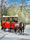 Cracow , Krakow, city center, Park around old town, old market square in Cracow, Poland