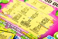 Polish scratch card lotto lottery ticket scratch-off, scratchie with numbers. Gambling addiction, winning money lottery paper card Royalty Free Stock Photo