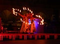 Street Theatre night performance. Dancers of fire.