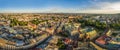 Cracow - panorama of the old town from the bird`s eye view. A view of Grodzka Street and the Basilica of the Franciscans. Royalty Free Stock Photo