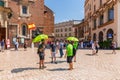 Cracow-Poland-tourists-Main Market Royalty Free Stock Photo