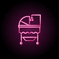 Cradle of baby lullaby toy neon icon. Simple thin line, outline vector of maternity icons for ui and ux, website or mobile