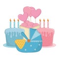 Cradle with birthday cake Royalty Free Stock Photo