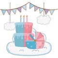 Cradle with birthday cake Royalty Free Stock Photo