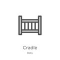 cradle icon vector from baby collection. Thin line cradle outline icon vector illustration. Outline, thin line cradle icon for