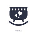 cradle icon on white background. Simple element illustration from kid and baby concept Royalty Free Stock Photo