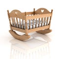 Cradle isolated on white background 3d renderig