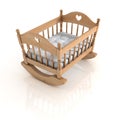 Cradle isolated on white background 3d renderig