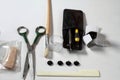 Crafsmanship tools on a table Royalty Free Stock Photo