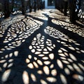 Organic pattern that mirrors the intricate patterns formed by the shadows of leaves on a sunny day. AI Generated