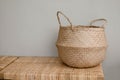 CRAFT BAGS FROM RATTAN WOVEN Royalty Free Stock Photo