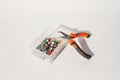 Craft beads and pliers on table for jewelry making Royalty Free Stock Photo