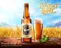 Craft beer ads with hops Royalty Free Stock Photo