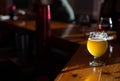 Craft Beer on a Bar with copy space Royalty Free Stock Photo