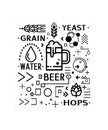 Craft beer black vector icon design elements.Oktoberfest festival.