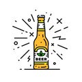 Craft beer bottle line icon Royalty Free Stock Photo